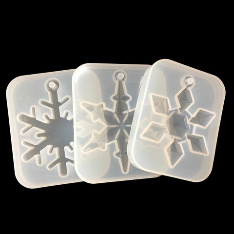 Molde de Silicona de Copo de Nieve DIY Fundición de Resina Espejo Forma de Copo de Nieve para Decoración Navideña Artesanía