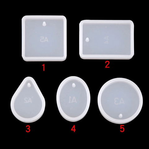 Stampo in Silicone per Pendenti Gioielli Fai-da-te Superficie Specchio Stampo per Colata Colla Cristallo Quadrato Tondo Goccia Ovale