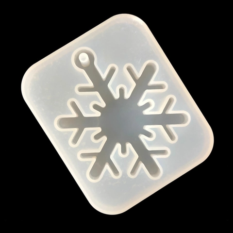 Snowflake Silicone Mold For Resin Epoxy DIY Jewelry Pendant With Hanging Hole Christmas Decorative Craft