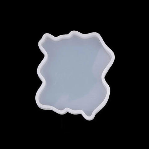 Stampo in Silicone per Resina DIY a Specchio Bordo a Onde Irregolare Stampo per Sottobicchieri per Artigianato Gioielli Arredo