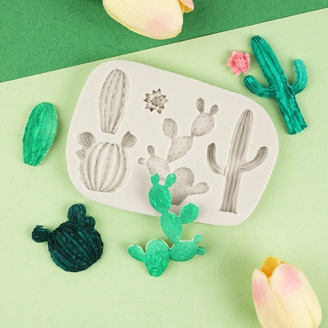 Cactus Succulent Silicone Mold For Cake Fondant Chocolate DIY Soft Clay Plaster Epoxy Resin 3D Plant Shape Baking Tools