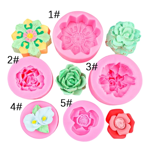 Bloemen Succulent Roos Siliconen Vorm Voor Handgemaakte Zeep Kaarsen Maken Taart Fondant Decoratie DIY Knutselen Bakvorm