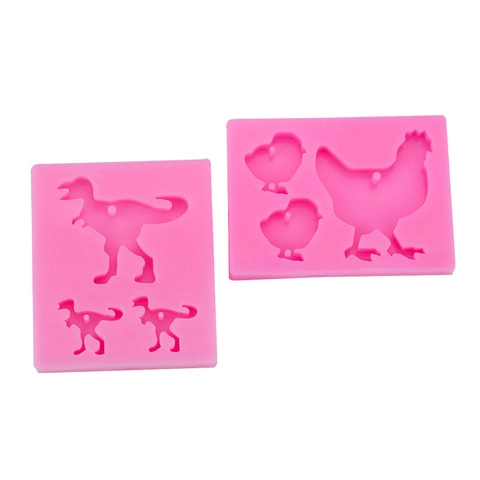 DIY Moldes De Silicona Con Forma De Dinosaurio Tiburón Para Colgantes De Resina Joyería Herramientas De Decoración Pasteles