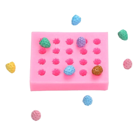 3D Stereo Mini Strawberry Cake Decoration Silicone Mold For DIY Handmade Jelly Chocolate Fondant Baking Tools