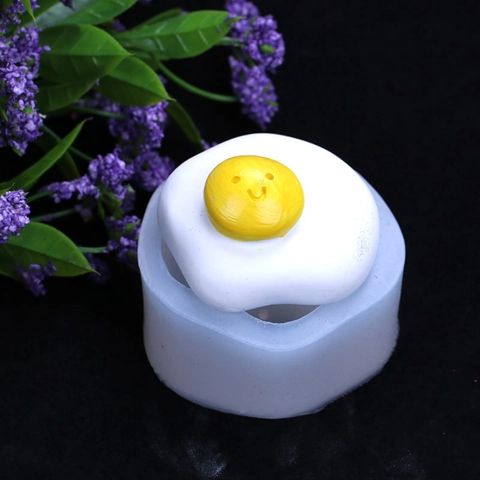 DIY Silicone Smiling Fried Egg Mold For Cake Fondant Chocolate Decoration Car Aromatherapy Plaster Ornament Making Handmade Baking Tool