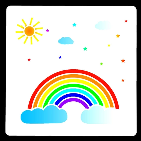 PET Holle DIY Schilderij Sjabloon Stencil Voor Muurschildering Scrapbooking Taart Decoratie Tropisch Blad Regenboog Thema