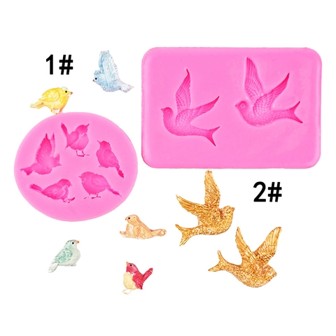 Molde de Silicona con Forma de Pájaro Golondrina Gorrión para Fondant Chocolate Decoración de Pasteles Herramienta DIY Resina Arcilla