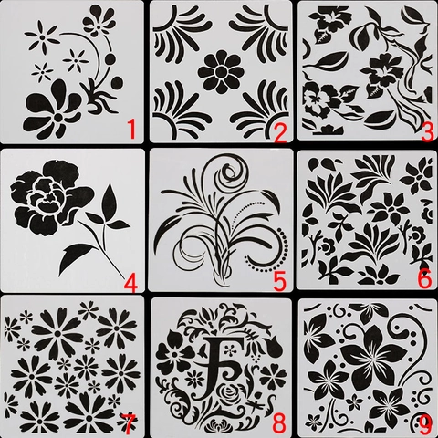 PET Mandala Flower Painting Stencils For DIY Scrapbook Cake Decorating Wall Painting Hollow Out Templates Craft Supplies