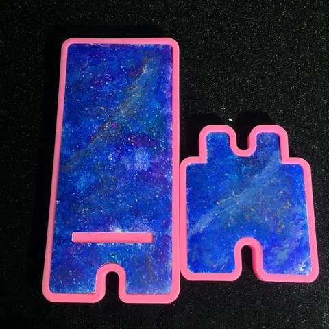 Mirror Phone Stand Silicone Mold DIY Crystal Resin Molding Portable Desktop Mobile Holder Bracket Manual Crafting Supply