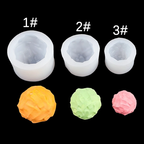 Round Textured Silicone Mold For Cake Mousse Candle Soap DIY 3D Irregular Ball Shape Bakeware Dessert Decorating Tool Kitchen Accessory