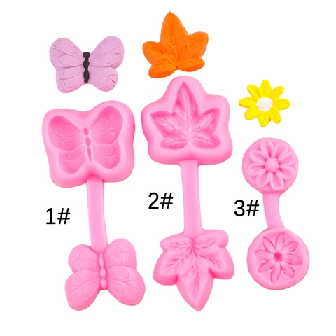 Butterfly Maple Leaf Daisy Silicone Mold For Fondant Cake Decoration Baking DIY Textured Flower Leaf Embossed Silicone Craft Mold