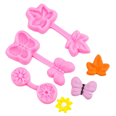 Butterfly Maple Leaf Daisy Silicone Mold For Fondant Cake Decoration Baking DIY Textured Flower Leaf Embossed Silicone Craft Mold