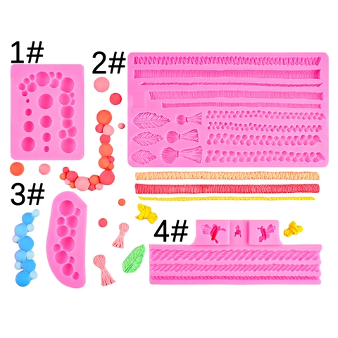 Artificial Pearl Knit Braided Rope Texture Silicone Mold For Fondant Cake Decoration Chocolate Border DIY Craft Baking Tools