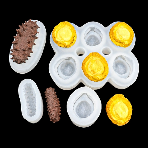 Realistic Sea Cucumber Abalone Silicone Mold Simulated Seafood Baking Mold For Cake Fondant Jelly Resin Plaster Soap Making
