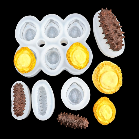 Realistic Sea Cucumber Abalone Silicone Mold Simulated Seafood Baking Mold For Cake Fondant Jelly Resin Plaster Soap Making