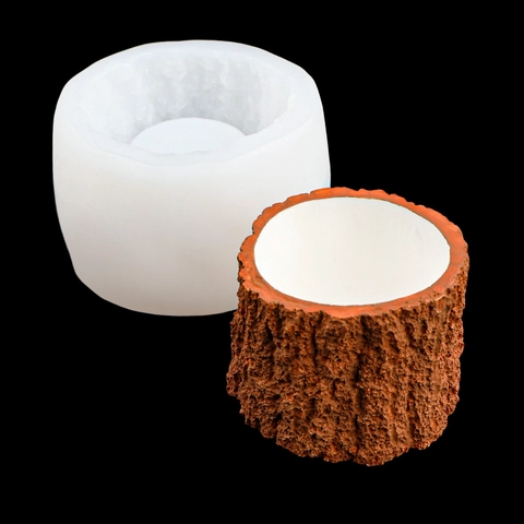 Boomstomp Vorm Bloempot Siliconen Vorm Voor DIY Beton Gips Hars Knutselen Bloempot Maken Gereedschap Huisdecoratie