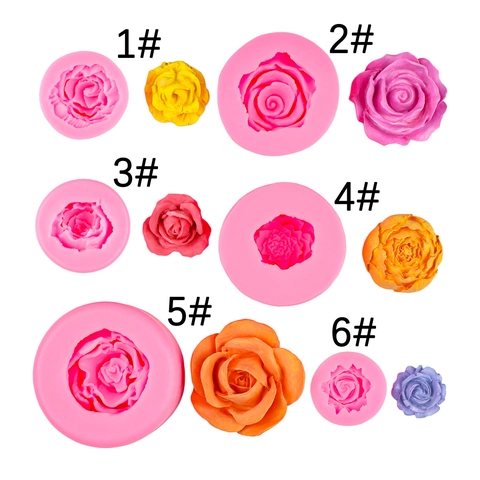 Stampo in Silicone 3D a Forma di Bocciolo di Rosa Rosa Trasparente Flessibile DIY Fondente Cioccolato Torta Sapone Gesso