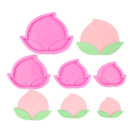 Moule en Silicone Pêche 3D DIY Décoration de Gâteau Bougie d'Aromathérapie Plâtre Savon Argile Moule Forme Fruit Accessoire