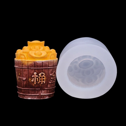 Silikonform In Eimerform Mit Goldbarren Für DIY Kerzen Aroma Gips Kuchen Fondant Form Verheißungsvolles Design Werkzeug