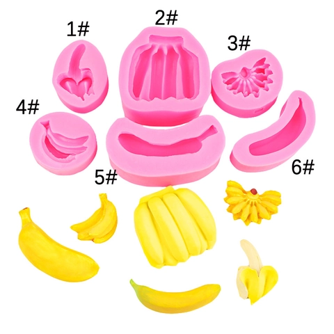 DIY Banana Silicone Mold For Fondant Cake Decoration Handmade Soap Candle Wax Resin Craft Baking Tool Kitchen Accessory