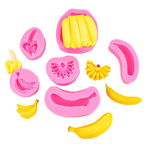 DIY Banana Silicone Mold For Fondant Cake Decoration Handmade Soap Candle Wax Resin Craft Baking Tool Kitchen Accessory