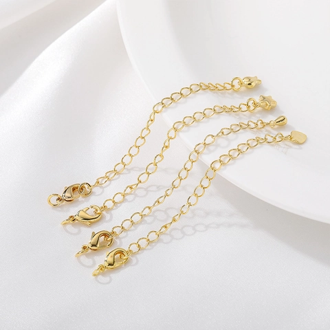 14K Goud Gevulde Verlengketting Met Hart Ster Waterdruppel Hanger Karabijnsluiting DIY Sieraden Maken Ketting Armband Verlengstuk