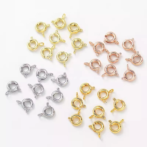 Koperen 14K 18K Vergulde Veerringsluitingen Kleurboudend DIY Sieraden Maken Connector Bevindingen Voor Ketting Armband