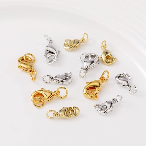 14K Goud Gevuld Karabijnsluiting Met Buigring Veerring Connector Voor DIY Sieraden Maken Ketting Armband Accessoires