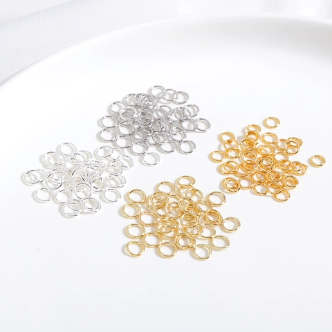 14K Vergulde Koperen Gesloten Buigringen 3mm 4mm 5mm 6mm Gelaste Enkele Ringen DIY Sieraden Maken Armband Ketting Connectoren