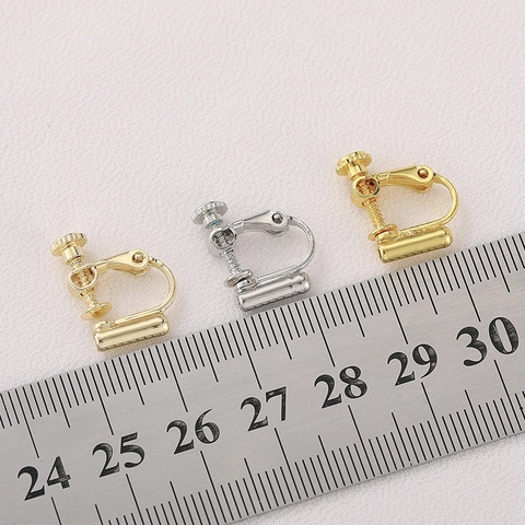 DIY Copper Screw Clip-on Earring Converters With Silicone Plug Gold Plated Earring Findings For Non-Pierced Ears Jewelry Accessory