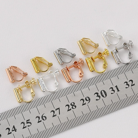 Adjustable Screw-Type Clip-On Earring Converters Copper 14K Gold Filled Earring Findings DIY Jewelry Non-Pierced Earrings