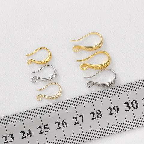 Patterned Copper Ear Hooks Gold Silver Plated DIY Jewelry Making Findings Vintage Durable Color Earring Hooks Accessories