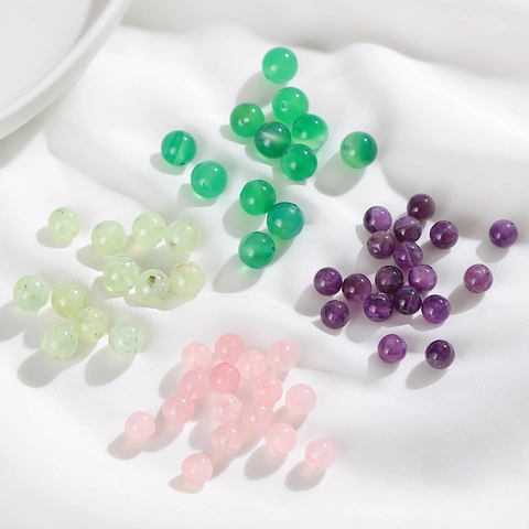 Veelkleurige Ronde Glas Losse Kralen Agaat Kristal Stijl Voor Handgemaakte DIY Armband Ketting Sieraden Maken Ambachten