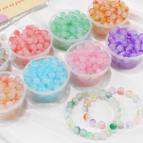 Dromerige Veelkleurige Glazen Kralen Met Verloop Ronde Matte Losse Kralen Voor DIY Sieraden Maken Handgemaakte Armband Ketting Accessoire