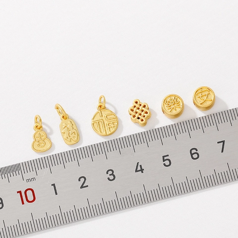 Ancient Gold Color Retention Alloy Copper Pendants DIY Jewelry Making Lucky Gourd Peanut Charms For Bracelet Necklace Material