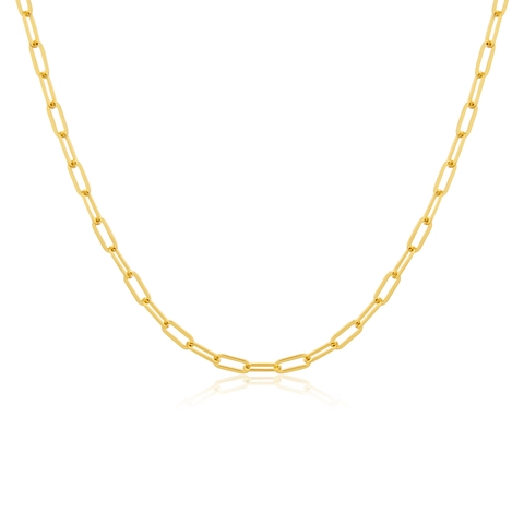 Collana Minimalista in Rame Placcato Oro a Graffetta per Donna Elegante Catena a Maglie Rettangolari Girocollo Gioiello Regalo