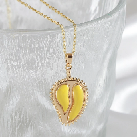 18K Vergoldete Kupfer Durian Frucht Anhänger Halskette Für Damen Mode Süße Minimalistische Kleine Früchte Halskette Schlüsselbein Kette Schmuck Geschenk