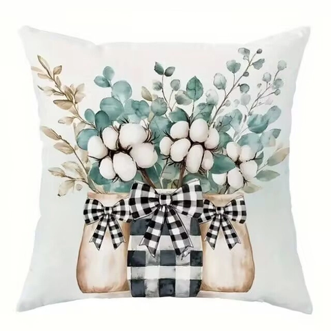 Boerderij Vintage Stijl Bloemen Katoen Patroon Decoratieve Kussenhoes Vierkant Kussensloop Voor Sofa Thuis Woonkamer