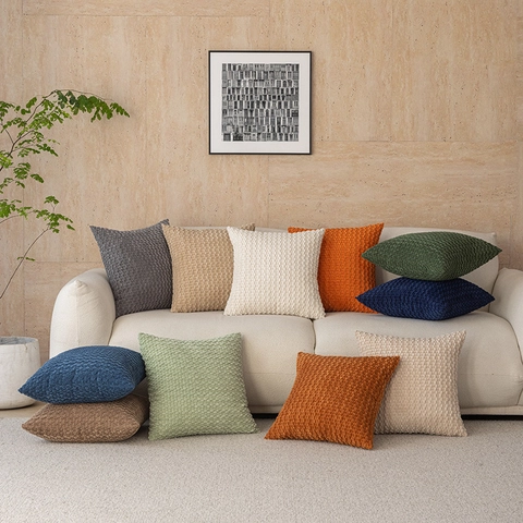 Weicher Cordsamt Popcorn Textur Kissenbezug Dekorativ Modern Minimalistisch Einfarbig Wurfkissenbezug Für Sofa Schlafzimmer Heimdekor
