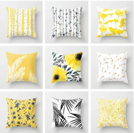 Fodera per Cuscino Decorativo in Poliestere Pelle di Pesca Moderno Minimalista Motivo Artistico Floreale Foglie Quadrato