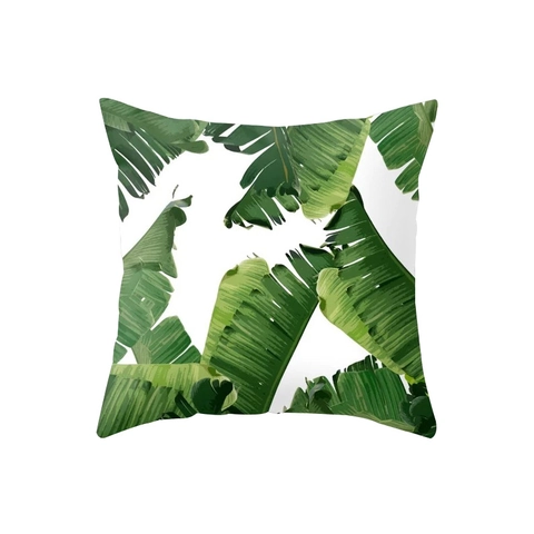 Taie d'Oreiller en Coton à Motif de Feuilles de Plantes Tropicales Housse de Coussin Décorative Minimaliste Moderne pour Canapé Maison Bureau