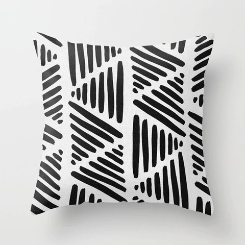Moderner Geometrischer Abstrakter Kissenbezug Polyester Pfirsichhaut Dekorative Kissenhülle Für Sofa Wohnzimmer Auto Büro