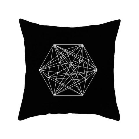 Funda de Almohada Geométrica Moderna Nórdica Blanca y Negra Funda de Cojín Cuadrada Decorativa de Poliéster Para Sofá Casa