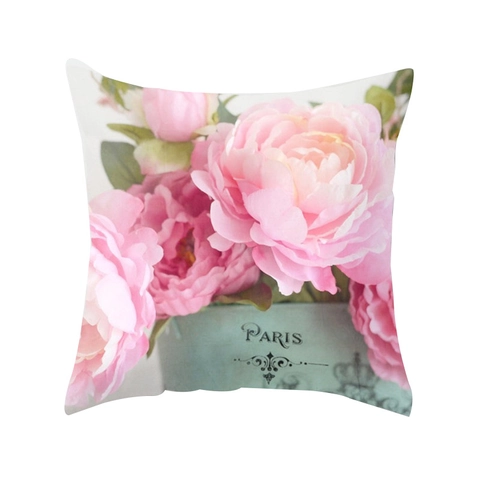 Amerikanischer Vintage Rose Floral Pfirsichhaut Kissenbezug Moderne Pastorale Dekorative Rosa Blume Dekokissenbezug Für Couch