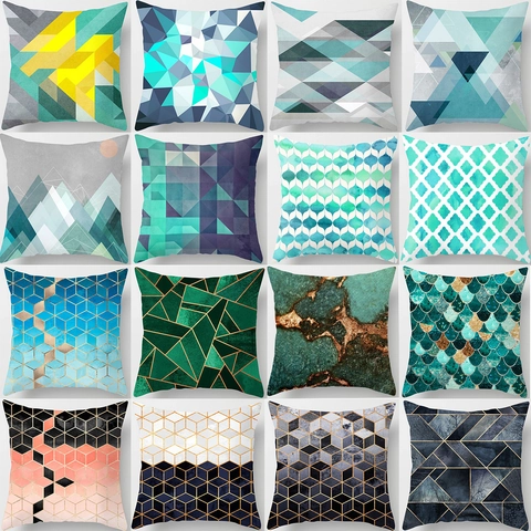 Modern Minimalist Abstract Geometric Cushion Cover Peach Skin Polyester Decorative Throw Pillow Case For Home Sofa Living Room