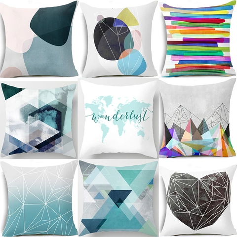Fodera per Cuscino in Stile Nordico con Motivo Geometrico a Righe Moderna Arte Astratta in Poliestere per Divano Soggiorno