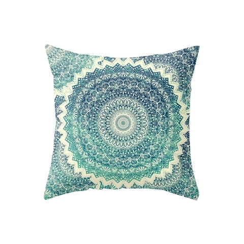 Federa in Poliestere Mandala Bohemien Quadrata Con Motivo Geometrico Copricuscino per Divano Casa Cerniera Invisibile