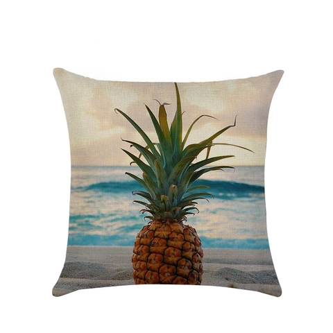 Tropical Pineapple Pattern Linen Cushion Cover Decorative Square Pillow Case For Sofa Home Office Car Decor