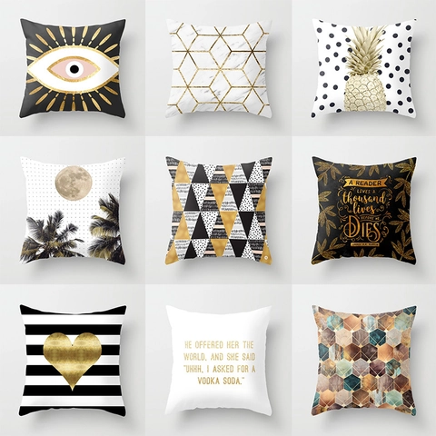 Moderner Minimalistischer Pfirsichhaut Polyester Kissenbezug Marmor Geometrischer Tarot Druck Dekorative Kissenhülle Für Heimsofa Wohnzimmer