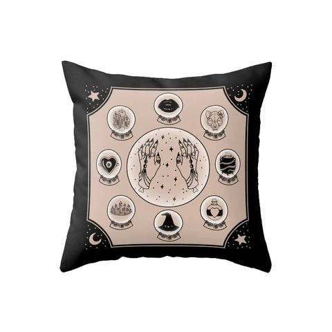 Halloween Gotisch Occulte Kussenslopen Mysterie Tarotkaart Vleermuis Schedel Print Polyester Kussenhoes Home Decor